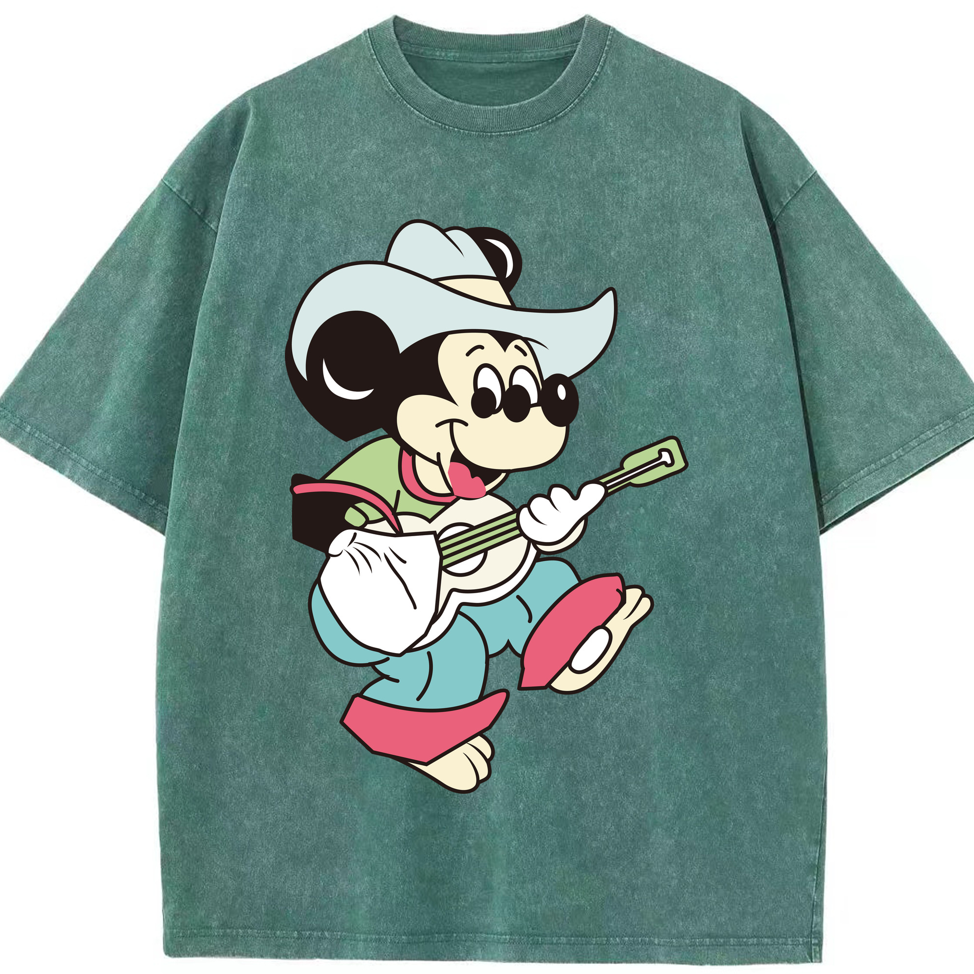 （画像用） ミッキーマウス Mickey Mouse 綿100% ヴィンテージ風 半袖Tシャツ（フロントプリント）
